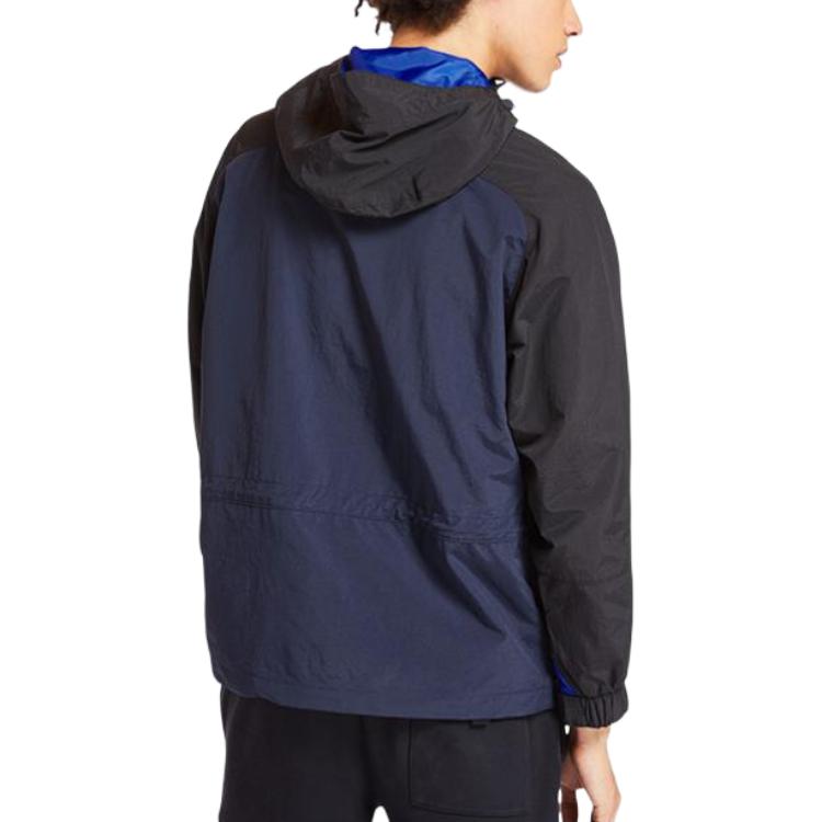 Timberland Color Block Zip-Up Hooded Jacket Men Jackets Dark-Blue Black A22V6Z25