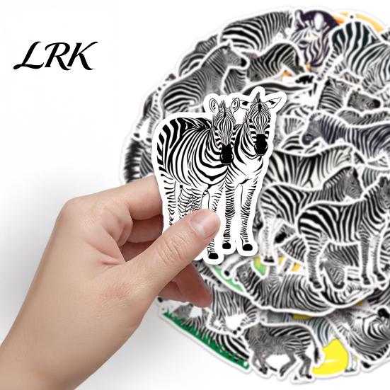 Zebra Stickers 50PCS Stickers, Creative Waterproof Vinyl Graffiti Decals, Decorative for Water Bottles Realistic Cartoon Wild Animal Patterns