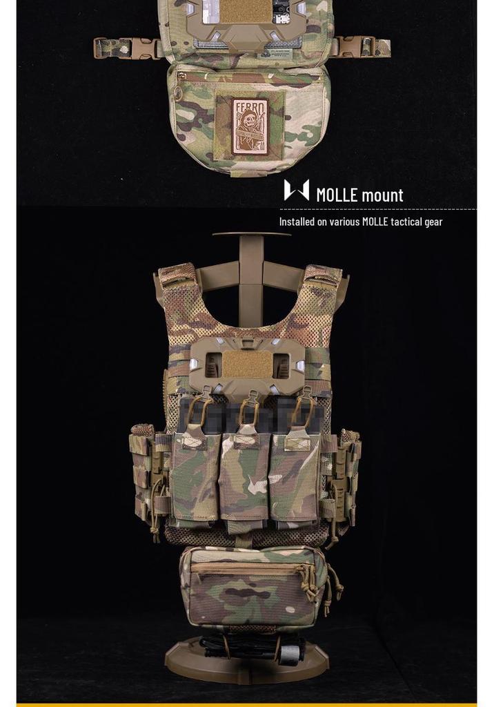 CS Tactical Camouflage Folding Navigation Board Molle Carrier: Universal Vest-Style Mount for Phone & Accessories