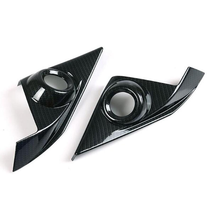 Carbon Fiber Look Inner Front Door Speaker Cover Trim For Honda Civic 10th 2016-2021