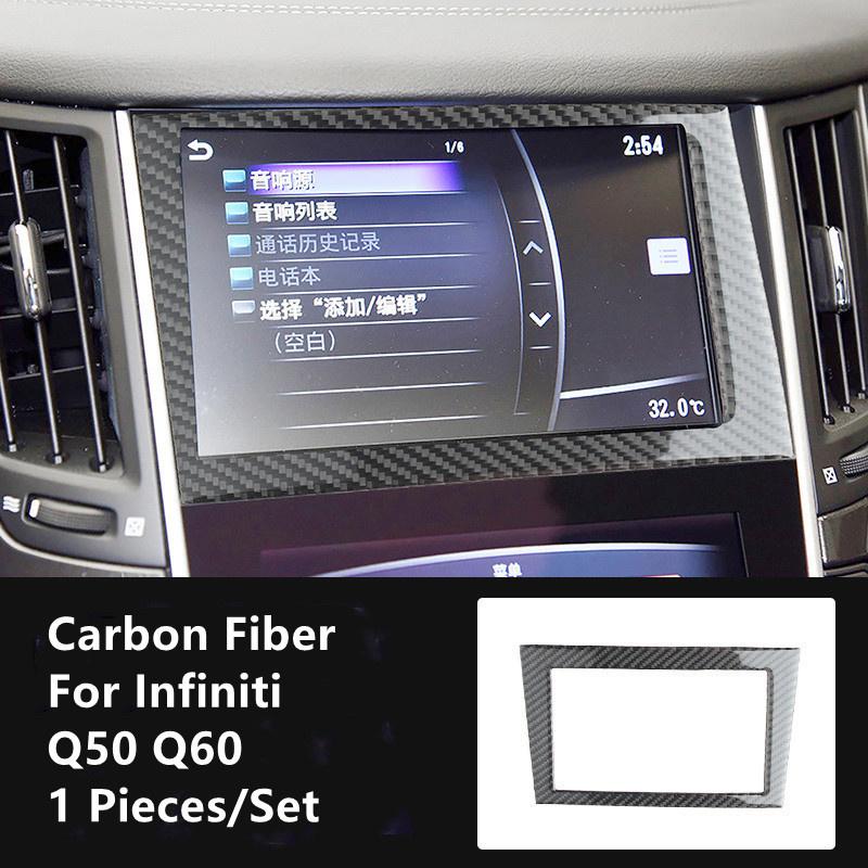 Carbon Fiber Car Interior Modification Cover Trim Strips Decorative Stickers For Infiniti Q50 Q60 Car Styling Inner
