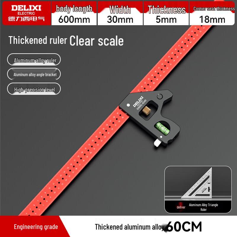 Delixi 90-Degree Combination Angle Ruler