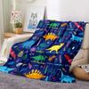 Cartoon Dinosaur Throw Blanket Soft Flannel Blanket for Chair Travelling Camping Kids Adults Bed Couch Cover Winter Queen King
