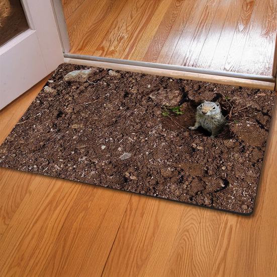 Floor Mat 3D Optical Illusion Rug with Realistic Hole Effect High-Resolution Printing Non-Slip Soft