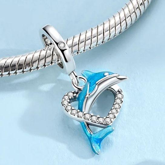 Copper Metal Dangle Charm Bead Component Dolphin Compatible With Bracelet High Quality Fine Jewelry Craft Making Designed For Woman Authentic