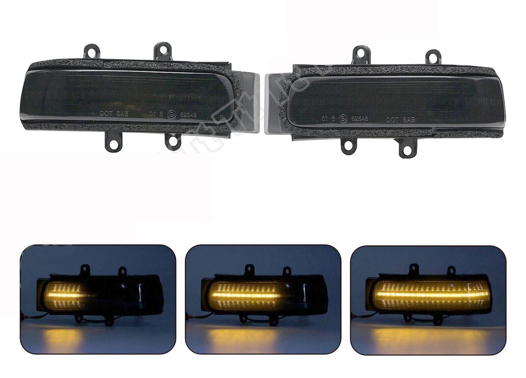 Toyota Compatible Smoked Lens Sequential Door Mirror Turn Signals with Switch for Sequential and Normal Compatible Estima Vanguard RAV4 30 Sienna