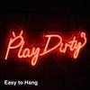Play Dirty Neon Sign LED Neon Lights Signs for Wall Decor USB Powered for Satan Neon Lights for Bedroom Bar Man Cave Party Decor