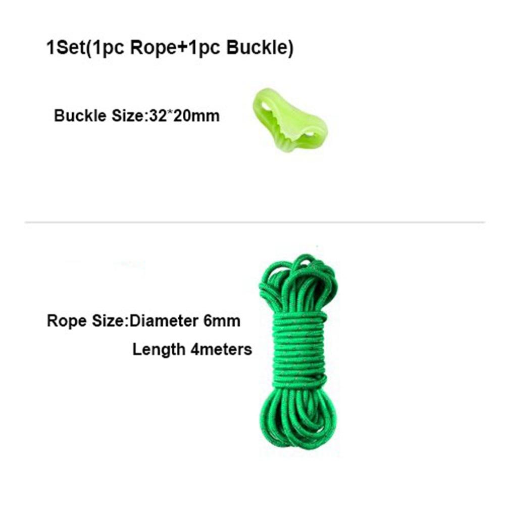 4mm/6mm Outdoor Tent Guyline Ropes with Adjuster Tensioner Camping Accessories Reflective Camping Guy Lines 4M Length