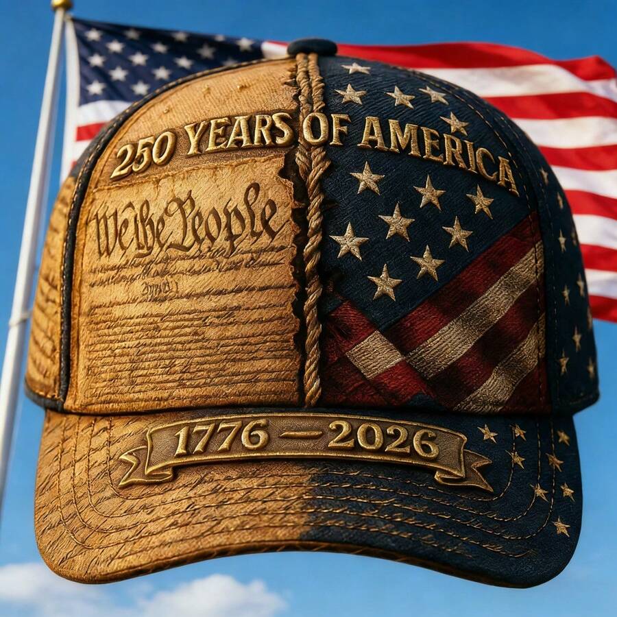 250th Anniversary American Patriotic Baseball Cap Vintage Adjustable Hat 1776-2026