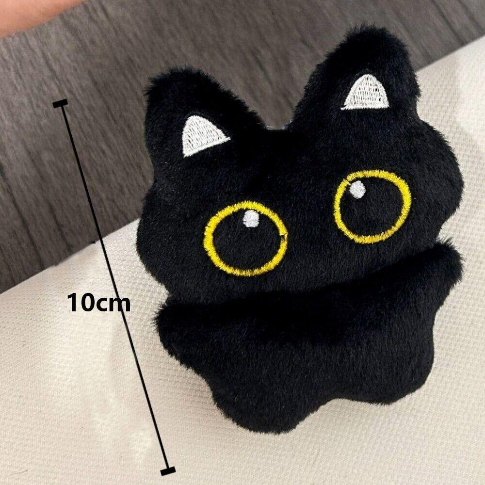 10cm Black Soft Plush Cat Doll Keyring Desktop Decorations Big Eye Cat Plush Pendant Couple Bag Charms Gift