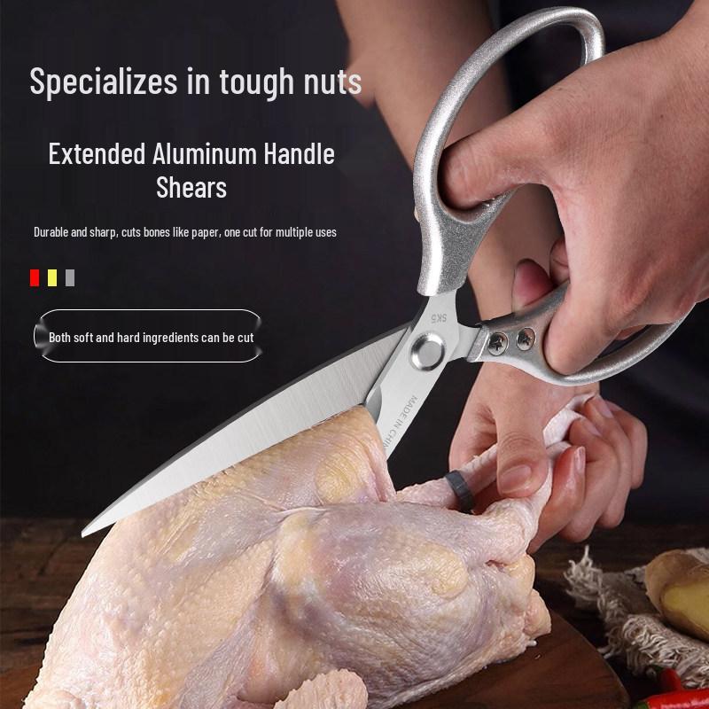 German-Style Commercial Kitchen Shears: Heavy-Duty Bone-Cutting and Multi-Use Food Scissors