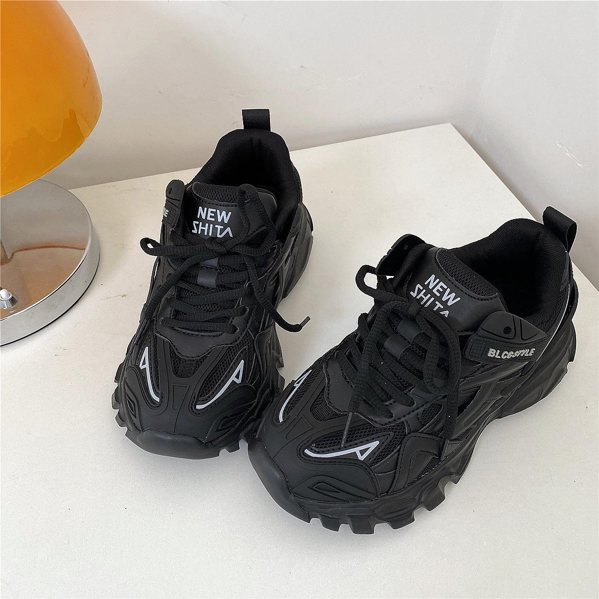 

Spring 2025 Retro Hong Kong-Style Dad Sneakers: Versatile Men s & Women s Trendy Sports Casual Shoes Size 40 чорний