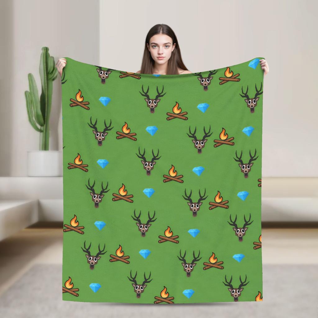 99 Nächte im Wald Das Reh Flanell-Kuscheldecke Mode-Decke Horror-Spiel Bettwäsche Gestrickte Mode-Decke Outdoor Leicht Multi-Funktion