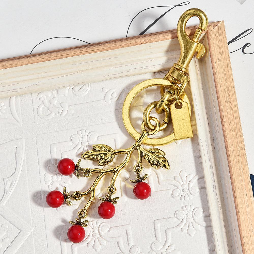 Creative Cherry Tree Bag Pendant, Unique Design Sense Keychain, Good Thing, Cherry Keychain, Starting From Stock.