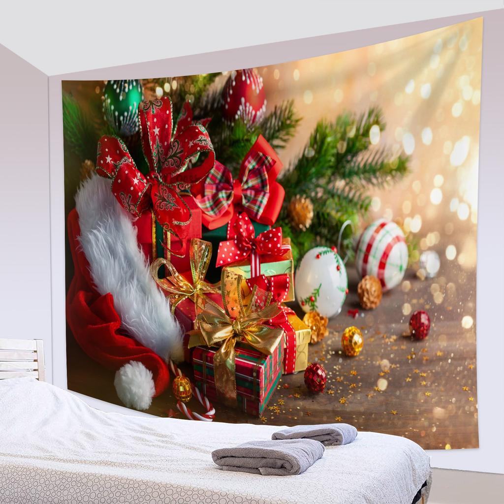 Home Decor Tapestry Christmas Tree Reindeer Snow Star Wall Tapestry Wall Hanging Room Wall Decor Backdrop Tapisserie De Noël