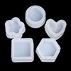 Hexagon Round Hand Made Tools Epoxy Resin Crystal Glue Storage Box Molds Silicone Casting Mould