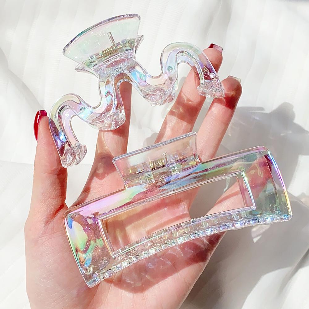 Neue Damen Transparente Bunte Geometrische Haarspangen Süße Haarspangen Stirnband Haarnadeln Haarklammer Mädchen Kopfschmuck Haaraccessoires