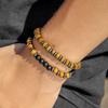 Best-selling Multi-layer Wood Bead Bracelets Sets Men's Retro Style Multi-layer Elastic Thread Adjustable Wooden Bracelet