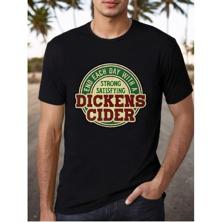 Dickens Cider T-Shirt Funny Drinking Pun Humor Gag Gift tee S чёрный