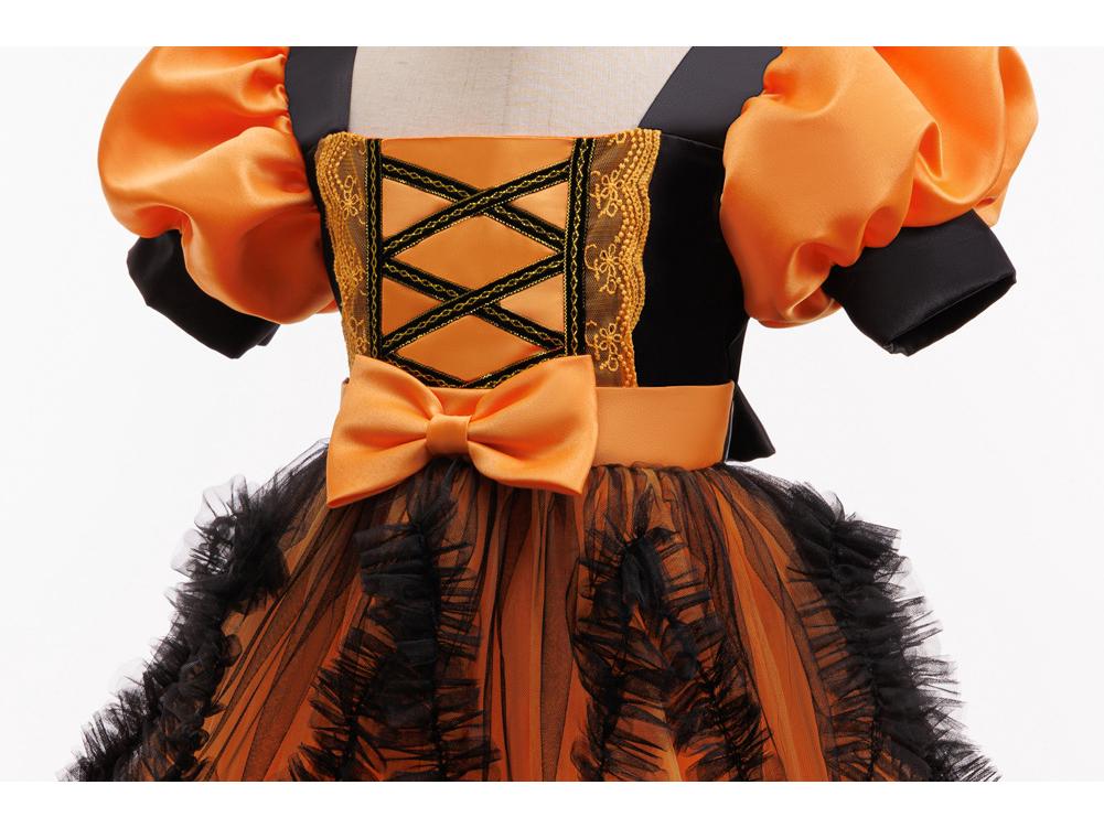 Girls' Halloween Witch Princess Dress Cosplay Masquerade with Mesh
