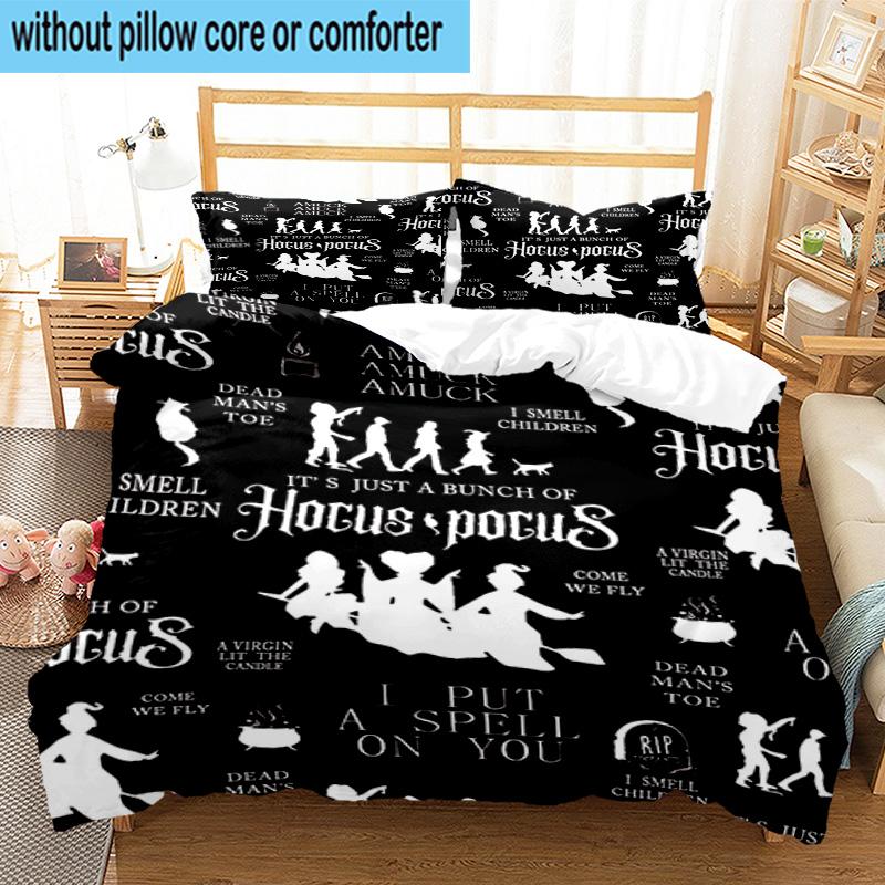 3PCS Halloween witch 3pcs Bedding,Including 3PCS Duvet Cover And 2pcs Pillowcases Perfect for Christmas,Ideal for Bedroom, Dormitory