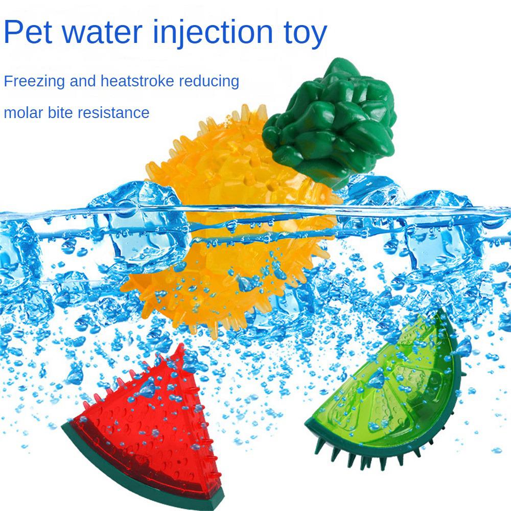 Reusable Pet Cooling Chew Toy for Dogs Cats Teething Relief Summer Ice Frozen Fruit Shape Durable Watermelon Pineapple Lemon