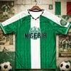 Retro Nigerian-style Soccer Jersey for Families and Children, Quick-drying and Breathable V-neck Short-sleeved Soccer Training T-shirt, Fan Style.