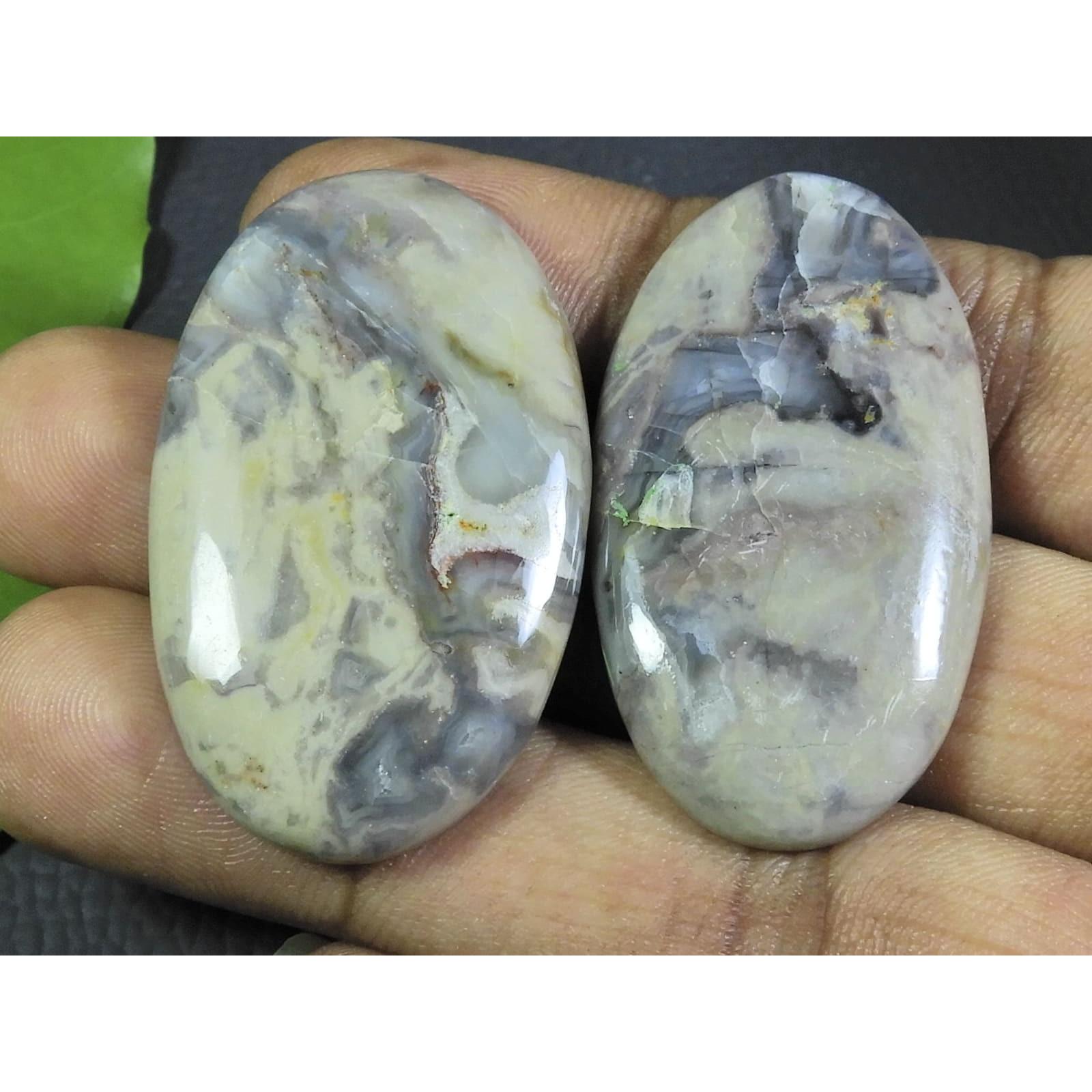 

126Cts. Натуральный яшма кофейного цвета, овальный кабошон, рассыпной драгоценный камень, лот из 2 шт. A-319