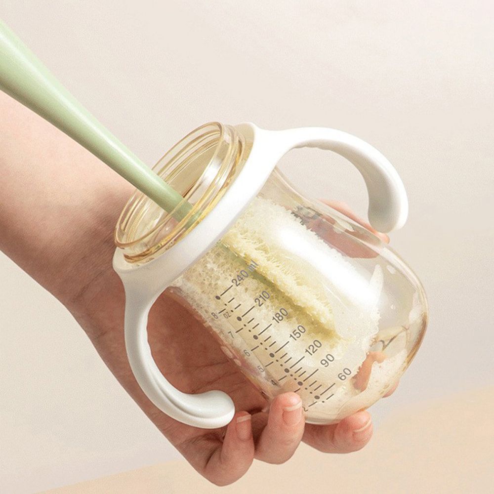 Ends Cleaning Milk Bottle Brush Sponge Long Handle Baby Bottle Brush Kitchen Tools Water Cup Brush