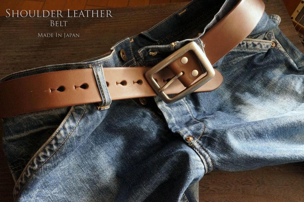 Shoulder Garrison Tanned Rivet Single Piece of 38mm Made In Japan Dark [recurrence (cowhide)] Belt, Leather, Buckle, Men's, Women's, Casual, Leather,