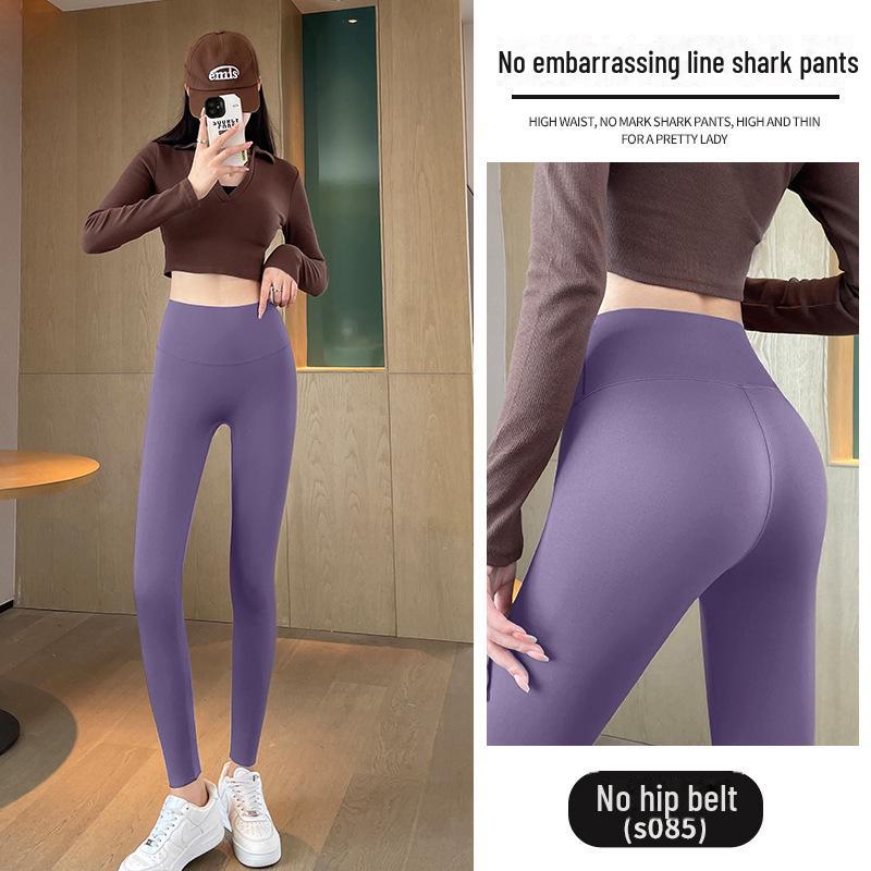 

2025 Бесшовные штаны для йоги телесного цвета - облегающий крой с высокой талией для женщин Large