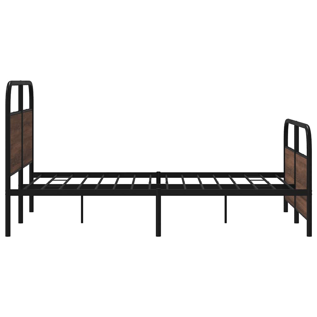 Bed Frame without Mattress 120 x 190 cm Brown Oak Look