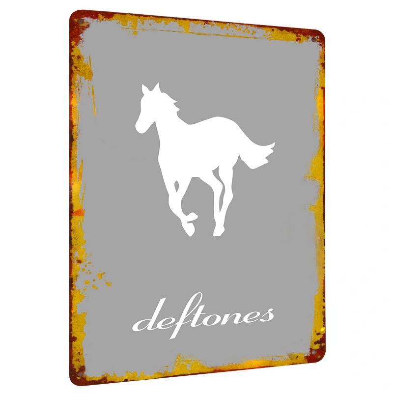 

Deftones Band Logo Metal Wall Art Horse Silhouette Decor for Living Room Bedroom Music Studio 20x30cm（7.8x11.8inch）