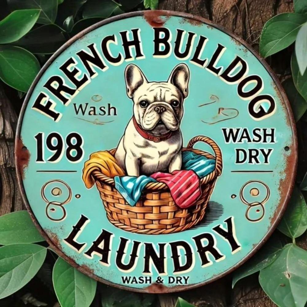 French Bulldog Metal Wall Art Vintage Sculpture Christmas Halloween Gift Home Decor