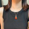 Jade Red Ice Color Glowing Natural Carnelian Pendant Agate Pendant Real Shot