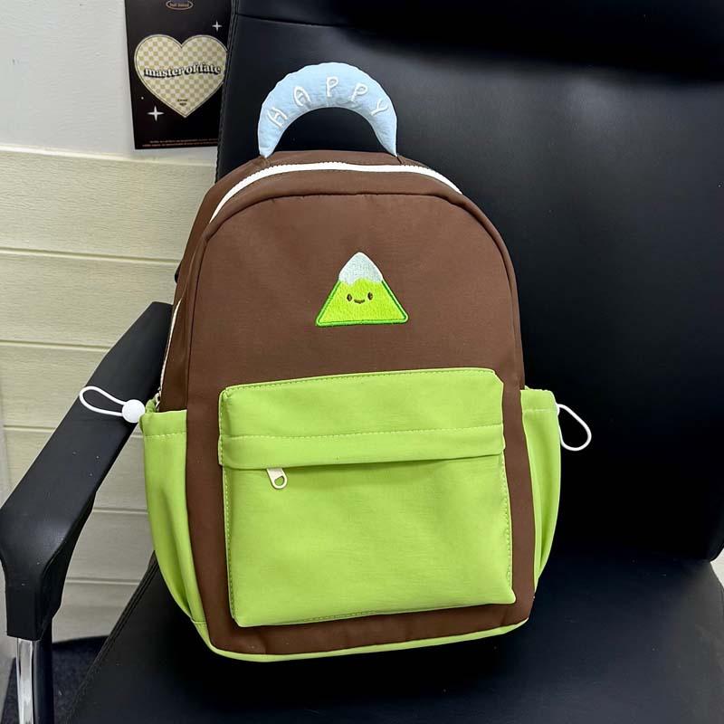 Schoolbag new student schoolbag cute cartoon print color matching backpack versatile high school students large capacity backpack