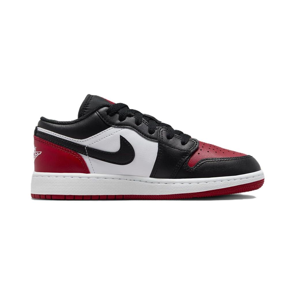 Tênis Infantil Air Jordan 1 Low GS Bred Toe 2.0 Branco Vermelho Varsity Preto 553560-161
