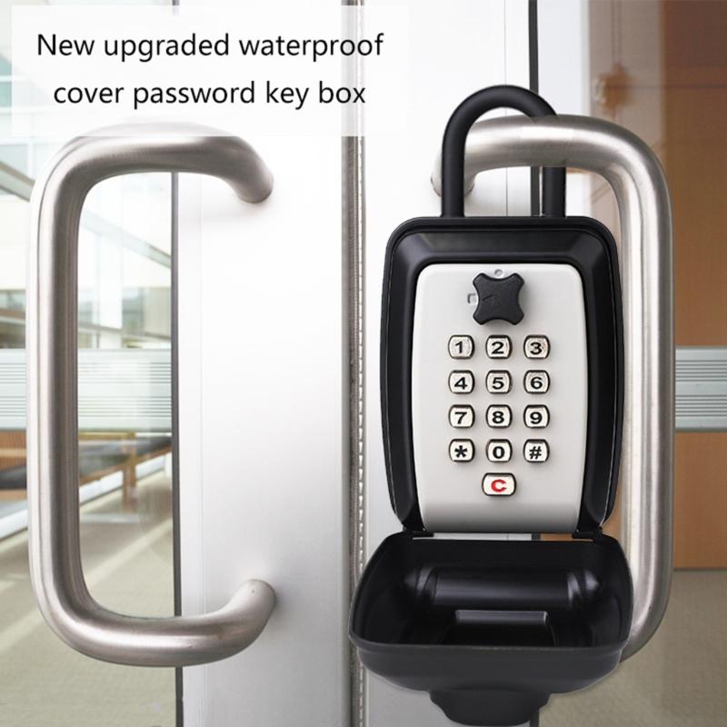 Weatherproof Outdoor Key Lock Box Wall Mounted Key Safe Codes Locking Storage Box Waterproof Lock Box for Key Room Card