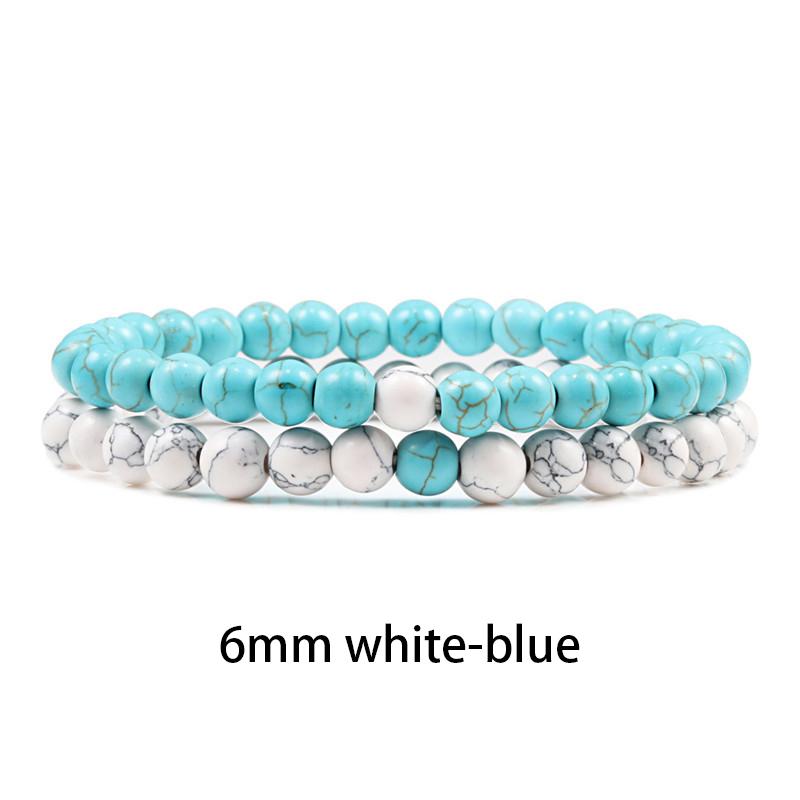 New Design Set Bracelet Couples Natural Stone Bracelets Tiger Eye Beaded Yoga Bracelets for Men Women Elastic Rope Jewelry