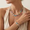 Women's French Retro Minimalist Diamond-embellished Geometric Splicing Necklace, Light Luxury, High-end Fashion, Unique Women's Accessory