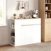 Sideboard, Large Cabinet Compartment, 3 Storage Compartments, Drawer, 106 x 30 x 81.2cm, White/Wood