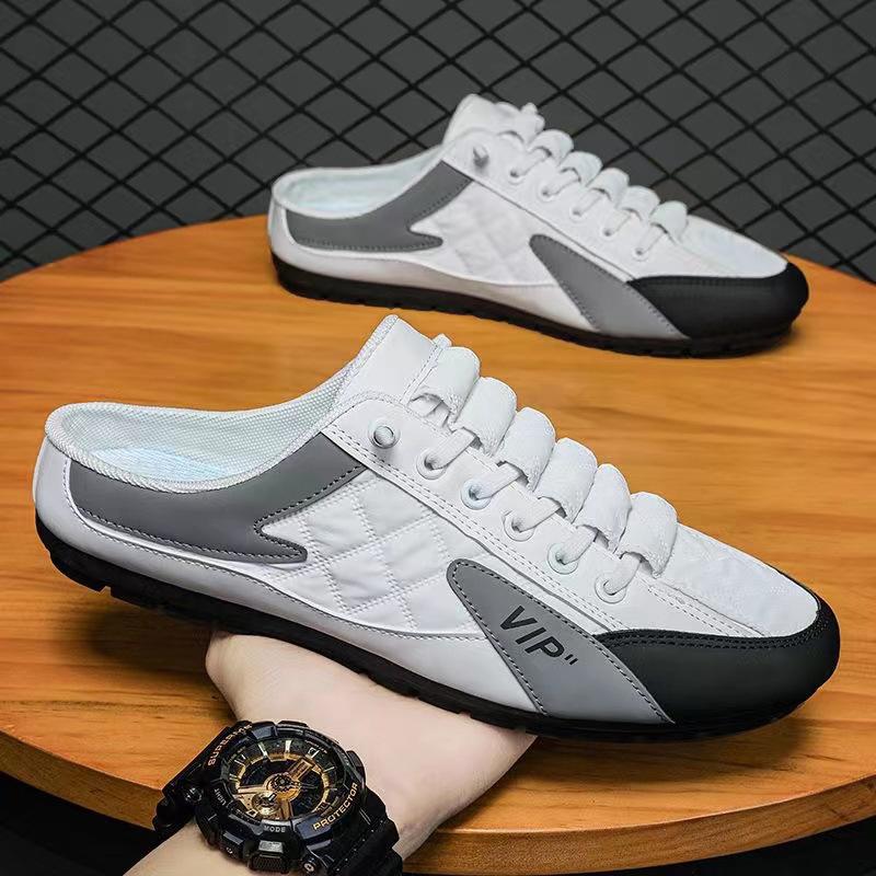 Men's shoes Doudou shoes men's spring and summer men's flat-soled casual shoes trendy soft-soled driving shoes semi-drag men's shoes trendy shoes
