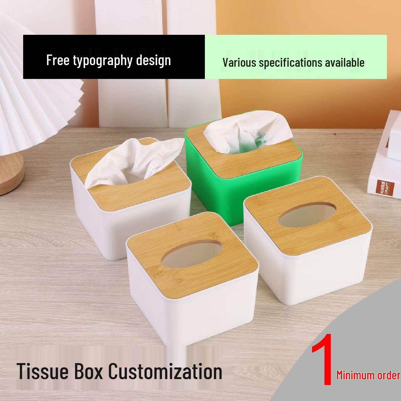 

Custom European-Style Tissue Box with Wooden Lid and Logo Printing for Hotels and Restaurants 12.5x12.5x8.5 CM
