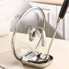 Pot Lid and Spoon Rest MultiFunctional Countertop Utensil Stand Space Saving Stainless Steel Ladle