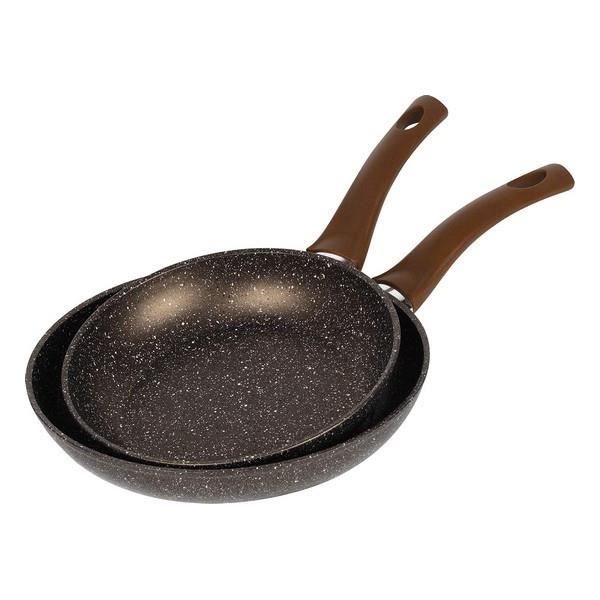 Ensemble de poêles - Bergner - Champagne - Aluminium forgé - 2 pièces - Compatible induction