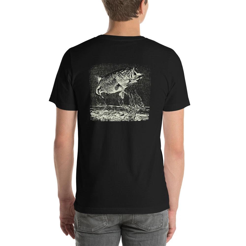 

Fishing Shirt Jumping Bass - Unisex t-shirt with jumping fish - image on back M