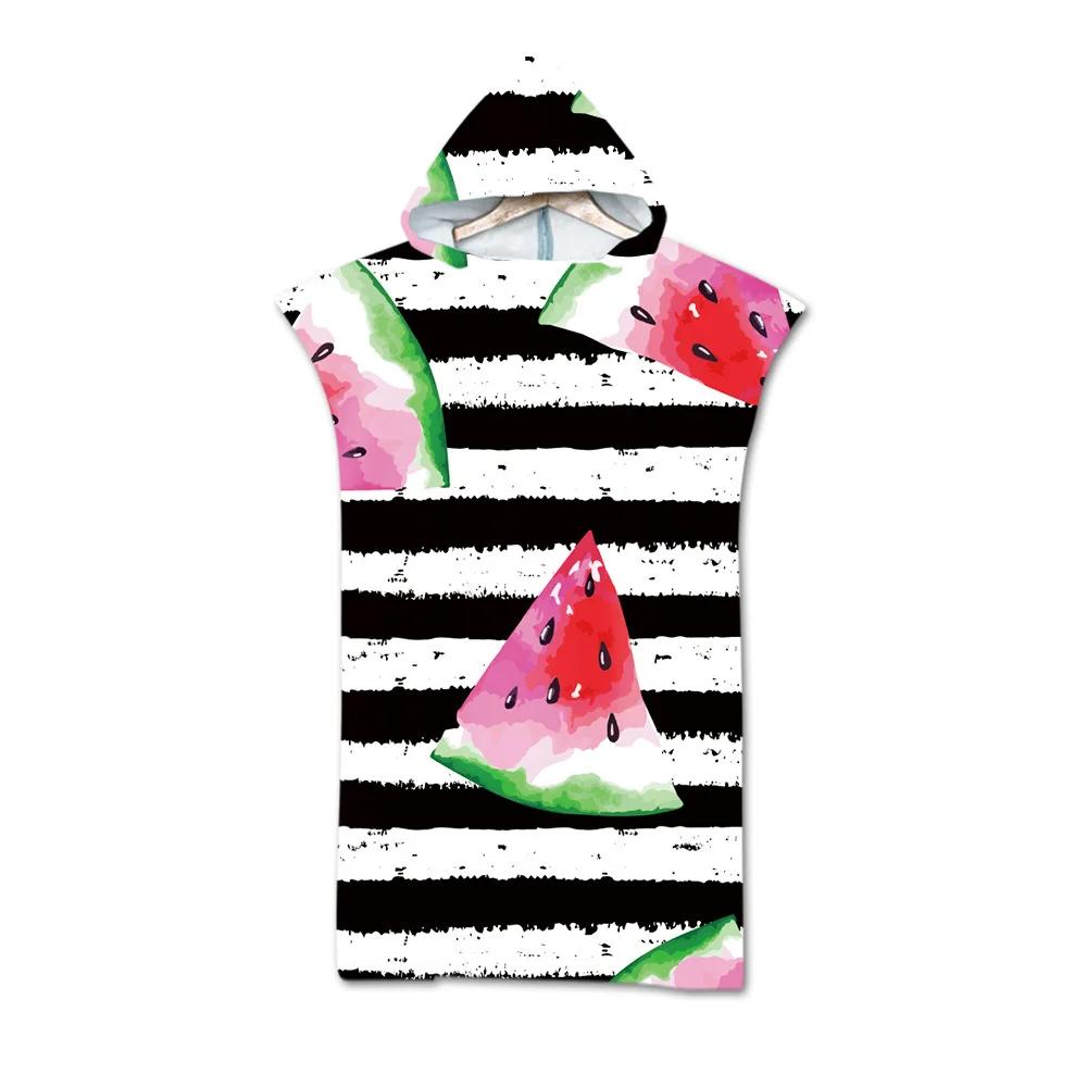 Toalla de Playa de Moda de Verano Microfibra Secado Rápido Capa Grande con Capucha Poncho de Animales de Dibujos Animados para Adultos Bata de Baño para Nadar Surf Toalla de Baño
