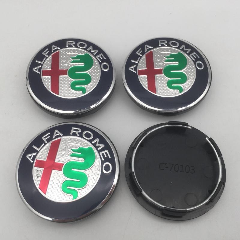 4pcs 50mm ForAlfa Romeo 147 156 159 Car Emblem Wheel Hub Center Cap Badge Covers Sticker Decals Styling Accessories C-70103