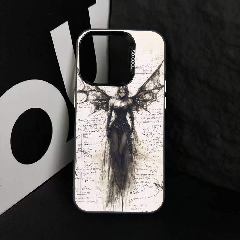

G-Готичний Кібер Сигіл Чохол для Телефону Для iPhone 17,16,15,14,13,12,11 Plus,Pro Max,XS,Кольоровий Сріблясто-Чорний Чохол iPhone16