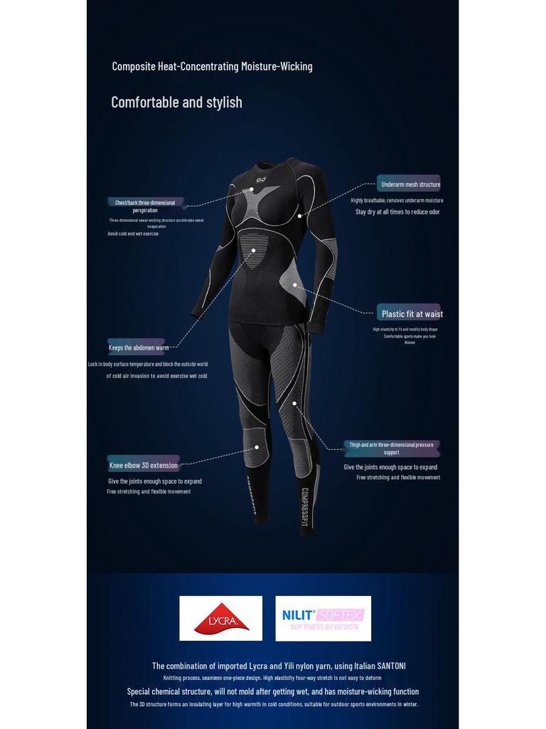 Unisex Schnelltrocknender Skianzug: Kältefeste Kompressions-Basisschicht für Outdoor-Sportarten